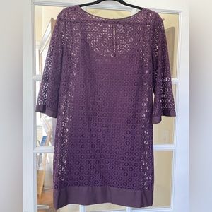 Laundry by Shelly Seagal midi lace dress eggplant color Size 12